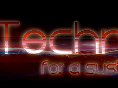 Techno black blue glow light poster red technology waves white