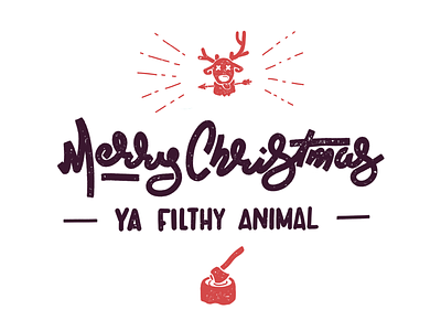 Merry Christmas Ya Filthy Animal brushtype calligraphy christmas handlettering lettering logo typography