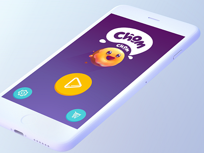 Chom Chom Game | Suicide donuts art background character concept donut flat game interface ios menu sketch