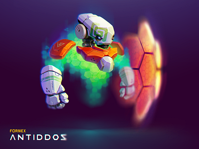 Character ANTIDDOS | Fornex android animation character cyborg droid icon illustration mascotte motion robot weapons