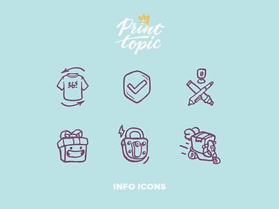 Info Icons | Print Topic art assurance delivery design drawing gift icon illustration security