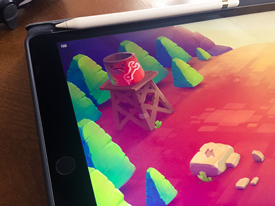 iOs Game concept | Puzzle art background character concept forest game interface ios ipad menu mountain trees