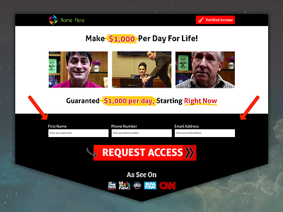 Make Money Online Template Design design for landing make money online page