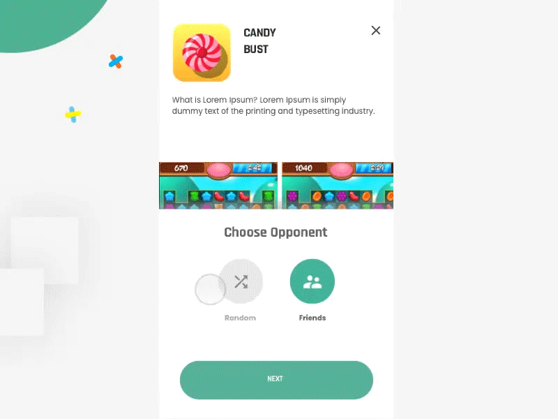 Play games : Select your opponent Interaction in BETTR android app design apple choose opponent clean design dribbble shot interaction interaction design mobile app design ui design ux design