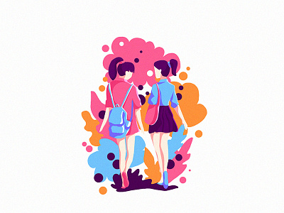 Bestie 💛 character design education girl graphic illustration