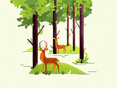 Colors are the smiles of nature animel character color deer design digital experience illustration powerful trees vector