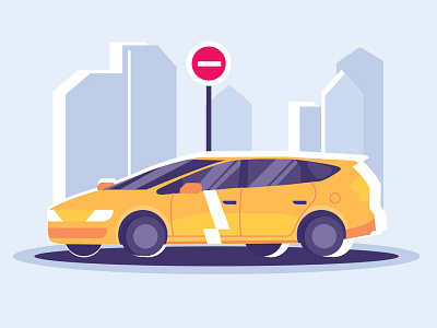 Yellow Car car color illustration vector