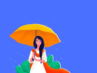 Hello Summer ! color concept flat girl illustration