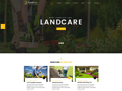 LandCare - landscaping, & gardening PSD Template