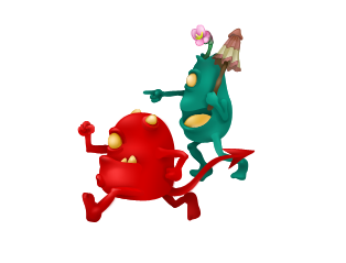 Mr Red & Miss Green avatar character daemon