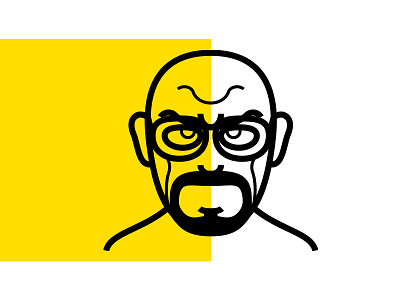 Mr.white breaking bad illustration tv show white yellow