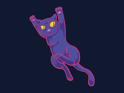 dancing cat cat dance illustration purple