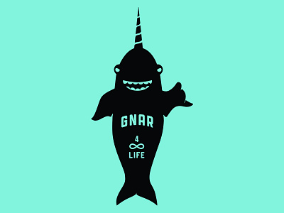 The Gnarwhal icon logo narwhal shaka surf