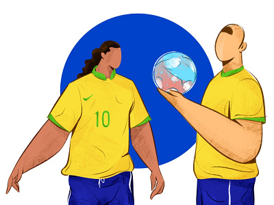 Ronaldinho brazil character copa america football ill illustration ronaldinho ronaldo