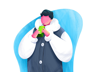 Let's keep ourselves hydrated! take a chill pill boy character concept drink drinking illustration juice summmer water