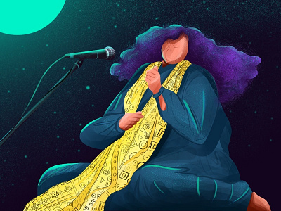 Abida parveen abidaparveen hair mic moon night pakistan queen singer song sufi