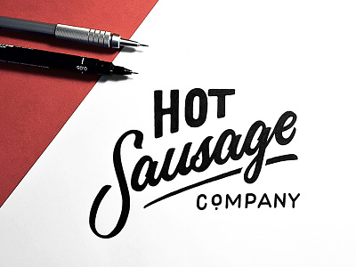 Hot Sausage Co lettering logo typography