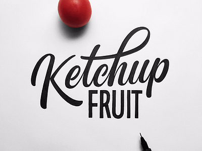 Ketchup Fruit lettering tomato typography