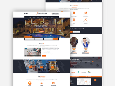 Electrician - Electricity Services WordPress Theme bootstrap company corporate electrician electricity engineering html industry responsive services template website