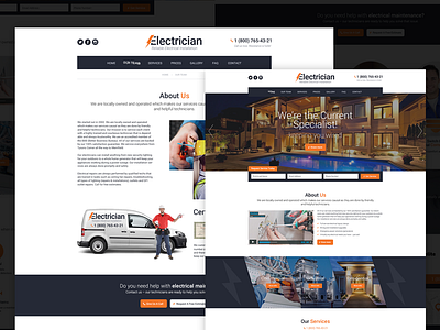 Electrician - Electricity Services WordPress Theme bootstrap company corporate electrician electricity engineering html industry responsive services template website