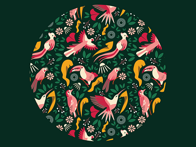The final Pattern birds fashion fashion illustration flat green pattern
