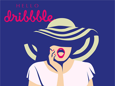 Hello Dribbble! adobe illustrator beauty colors face fashionillustration flat hello dribbble illustration vector