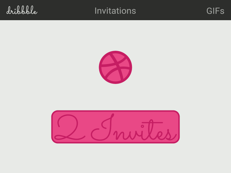 2 Invites animation dribbble dribbblers gif interaction invitation invite motion