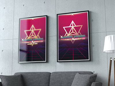 futuristic + 80's style Music band Poster