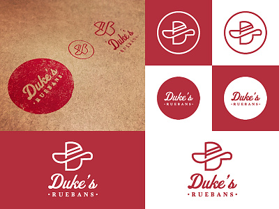 Duke's Series american cowboy food logo logos nebraska restaurant series stamp