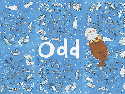 Odd book children childrens book hand lettering handletter illustration otter pattern
