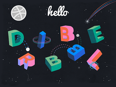 My first dribbble in space adobe illustrator first post galactic illustration illustrator space space theme