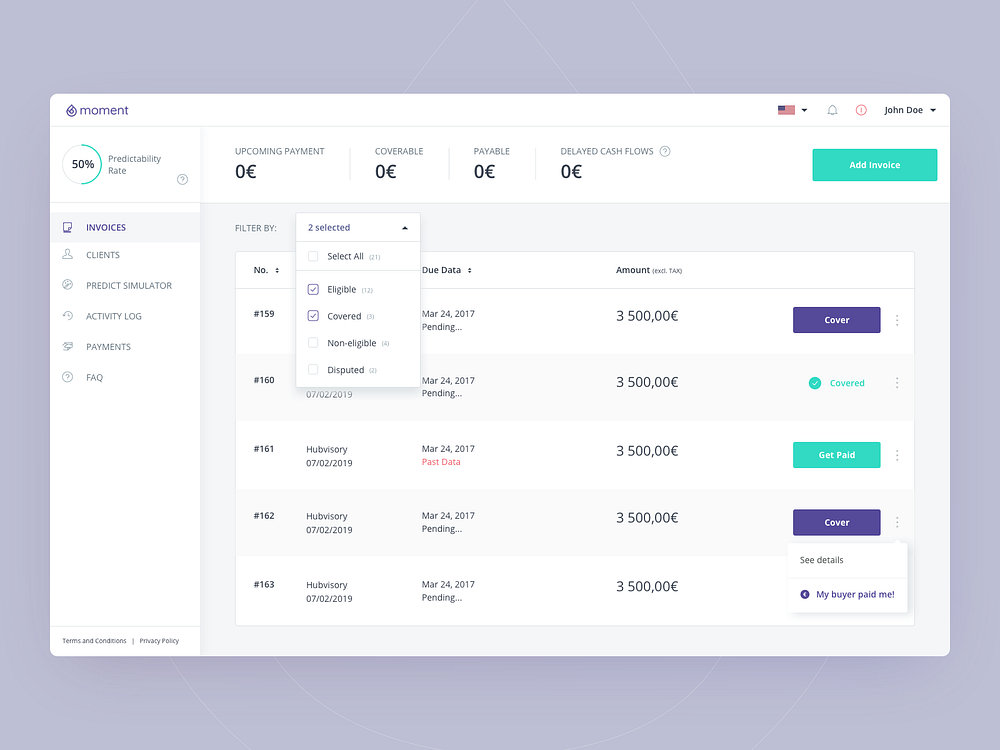 Moment - Dashboard Redesign by Marta Fryga for tonik on Dribbble