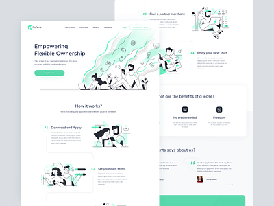 Kafene Landing page design finance illustration landing page loan ui