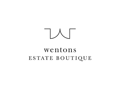 Wentons Estate Boutique Logo boutique door estate line logo minimal open w