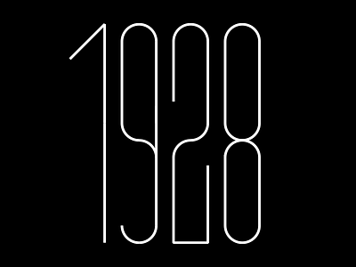 1928 black logotype number type typography