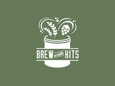 Brew with Kits adobe illustrator beer brand and identity brewers brewing illustration logo logo design