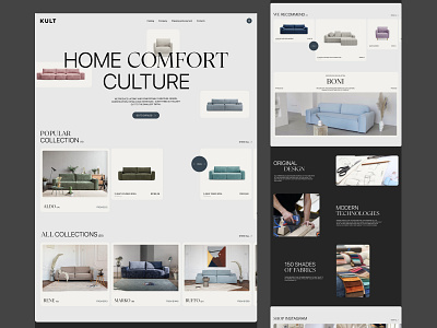 Furniture factory homepage design concept b2c comfort e commerce factory furniture home homepage shop sofa store ui uxui