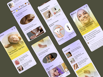 Beauty magazine mobile concept article beauty blog design hair magazine makeup media post skincare ui ux web woman women