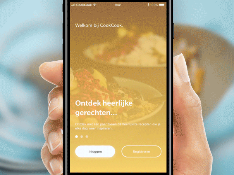 Sign in screen Cooking app app cook cookcook cooking food in log recipe sign sign in ui ux