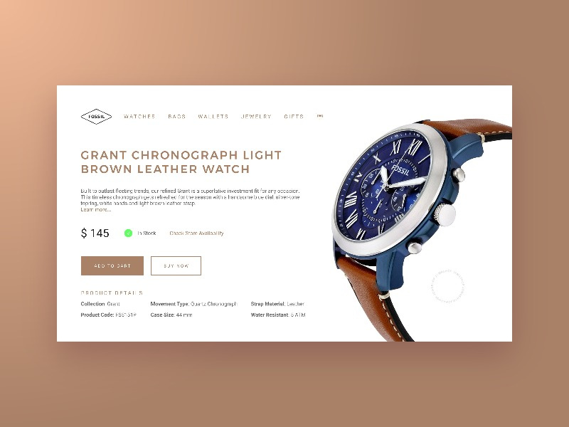 Daily UI 012 - E-Commerce Shop commerce shop watch 012 challenge daily ui daily dailyui design interface ui