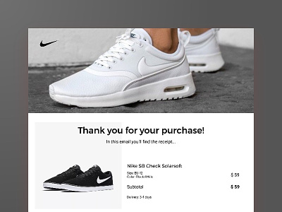 Daily UI 017 - Email Receipt 017 challenge daily daily ui dailyui design email interface nike purchase receipt ui