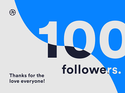 100 followers! 🎉 100 art branding card coloful design dribbble followers illustration typography vector