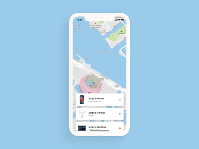 Daily UI 020 - Location Tracker airpods amsterdam app apple challenge design find my iphone gps iphone location macbook map maps navigation tracker tracking ui ux