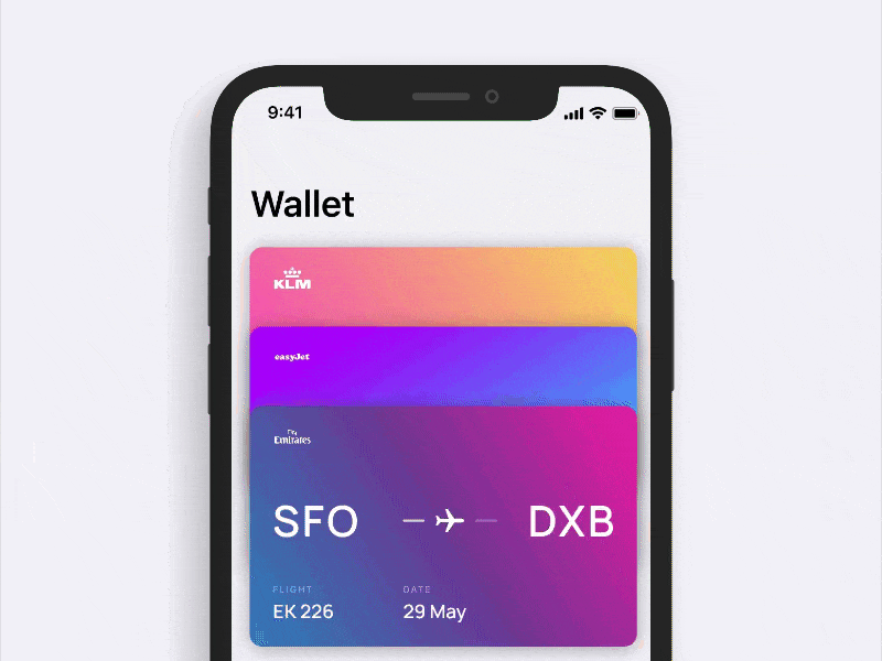 Daily UI 024 - Boarding Pass 024 animation app apple boarding pass card challenge clean daily daily ui dailyui design flight gradient interface pass ui ui design ux wallet