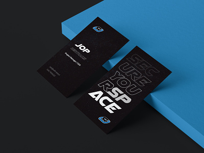 SafeSpace business card black blue brand branding business businesscard card card design cards dark design dribbble logo safespace space type typography vector
