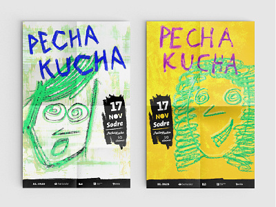 Pecha Kucha - Poster Design - 2 colors crayons design pecha kucha poster