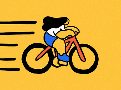 Biking acrylic art bike blue bold color design graphic illustration line movement photoshop raster red riding yellow