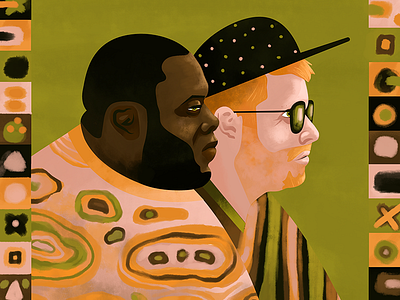 Run The Jewels acrylic green hat hip hop illustration orange photoshop pink portrait profile run the jewels