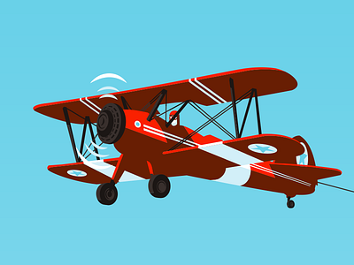 A Plane! art blue bold color design flat flight graphic illustration illustrator plane red shadows sky vector