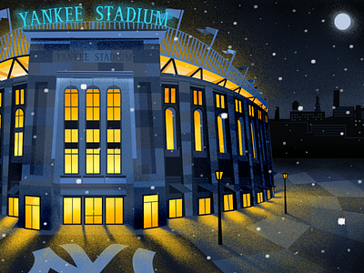Yankee Stadium architecture baseball bronx grain illustration illustrator light new york night photoshop snow stadium yankees